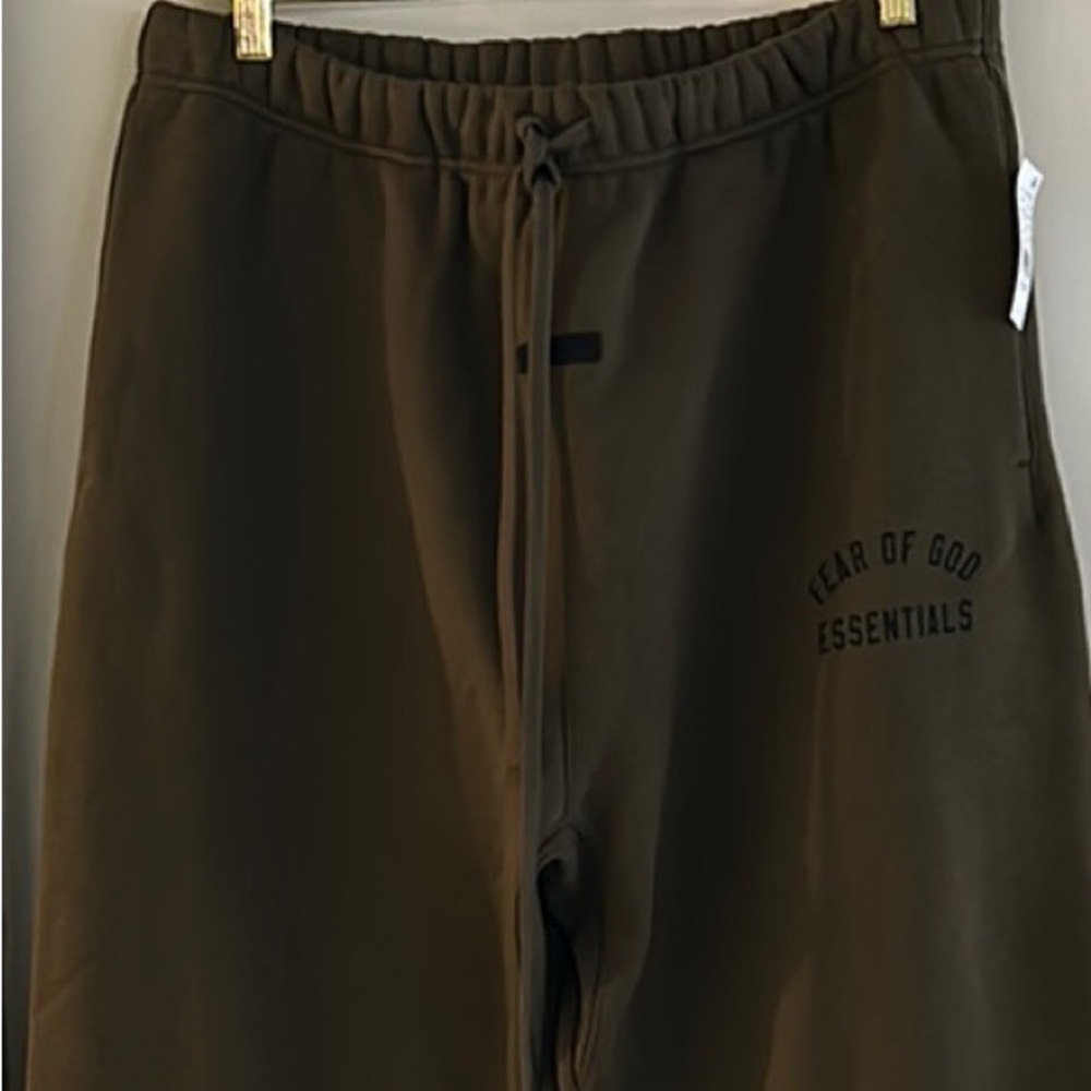 Fear of God Olive Sweatpants with Elastic Waistband and Cuffs